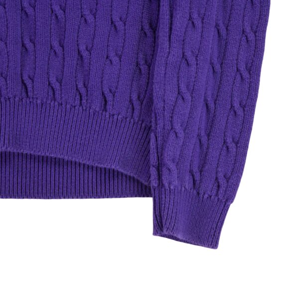 Pull femme manches longues violet Polo Ralph Lauren Col V