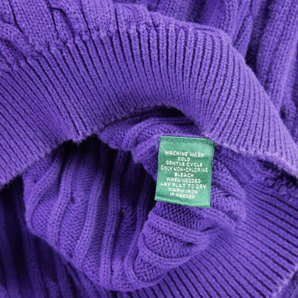 Pull femme manches longues violet Polo Ralph Lauren Col V