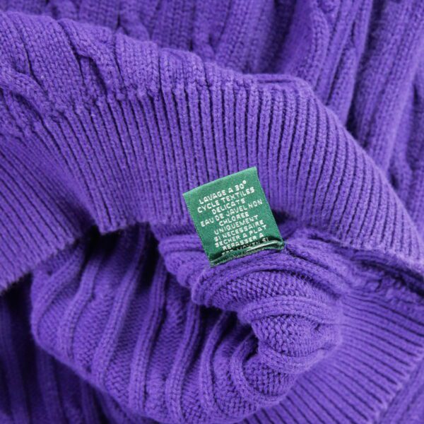 Pull femme manches longues violet Polo Ralph Lauren Col V