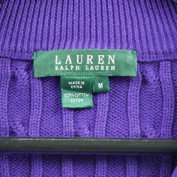 Pull femme manches longues violet Polo Ralph Lauren Col V