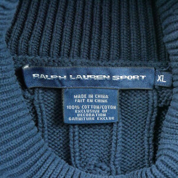Pull homme manches longues marine Polo Ralph Lauren Col Roule