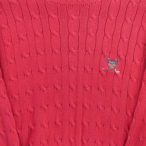 Pull homme manches longues rouge Polo Ralph Lauren Col Rond QWE0613