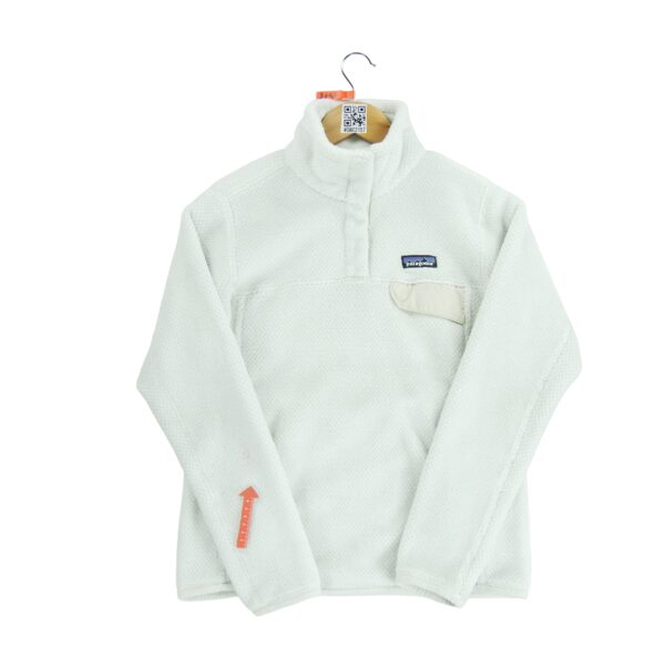 Pull polaires femme manches longues blanc Patagonia Col Montant