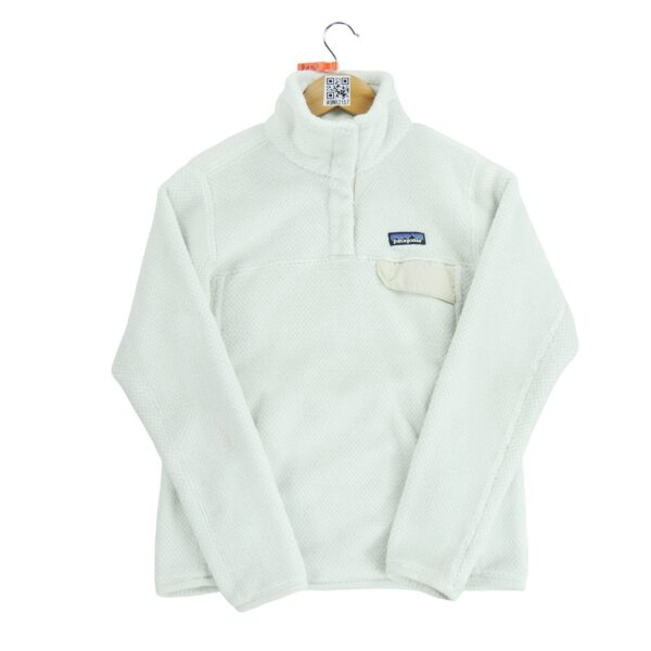 Pull polaires femme manches longues blanc Patagonia Col Montant