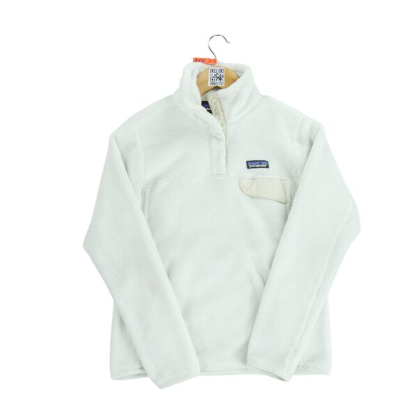 Pull polaires femme manches longues blanc Patagonia Col Montant