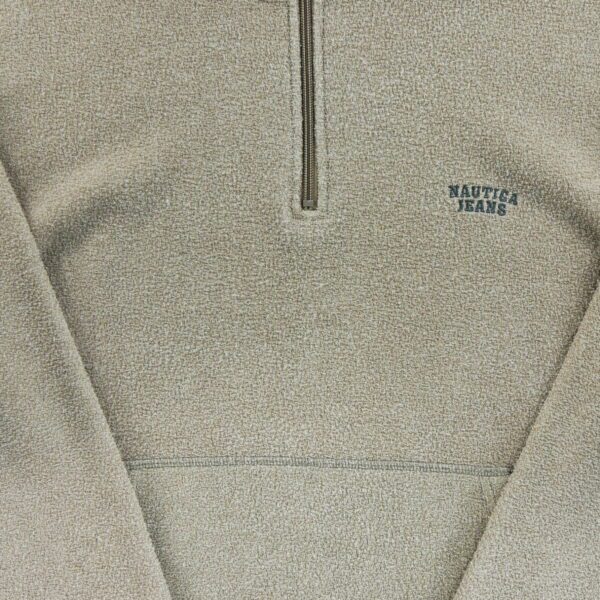 Pull polaires homme manches longues beige Nautica Col Montant QWE0205