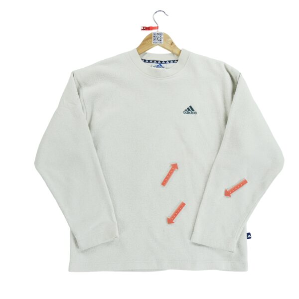 Pull polaires homme manches longues blanc Adidas Col Rond