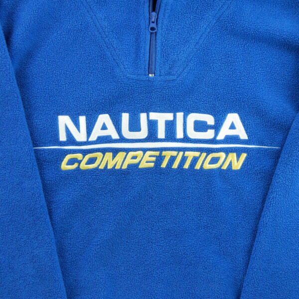 Pull polaires homme manches longues bleu Nautica Motif brode Col Montant