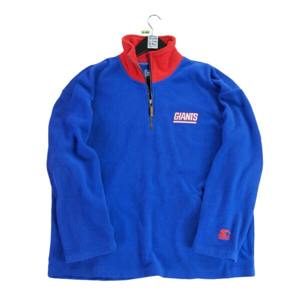 Pull polaires homme manches longues bleu Starter Col Montant Equipe New York Giants