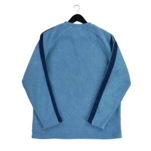 Pull polaires homme manches longues bleu Vintage Col V