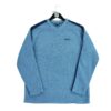 Pull polaires homme manches longues bleu Vintage Col V