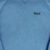 Pull polaires homme manches longues bleu Vintage Col V