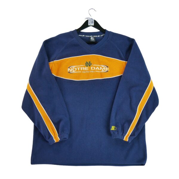 Pull polaires homme manches longues marine Starter Col V Equipe Notre Dame QWE3263
