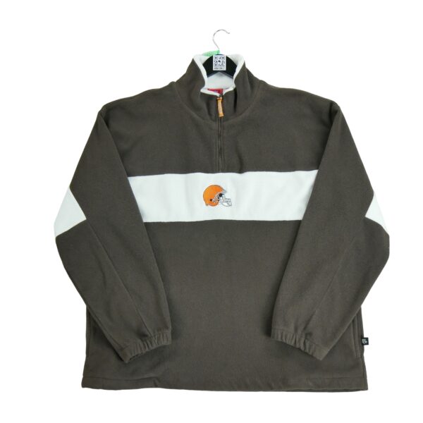 Pull polaires homme manches longues marron NFL Team Apparel Col Montant Equipe Cleveland Browns QWE0632