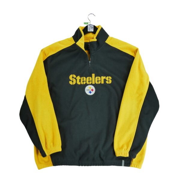 Pull polaires homme manches longues noir Reebok Col Montant Equipe Pittsburgh Steelers QWE0077