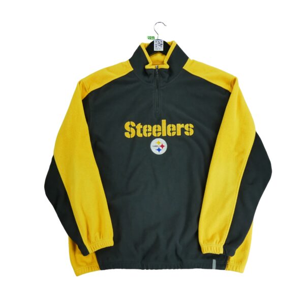Pull polaires homme manches longues noir Reebok Col Montant Equipe Pittsburgh Steelers QWE0077
