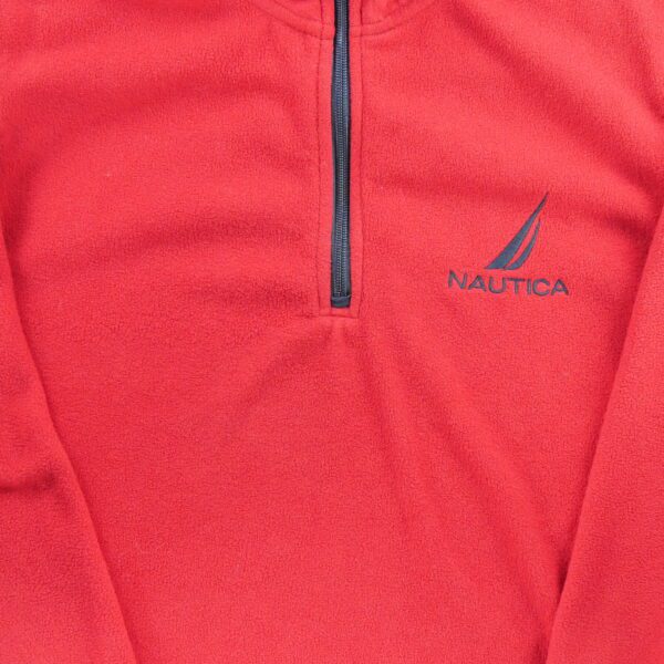 Pull polaires homme manches longues rouge Nautica Col Montant QWE1117