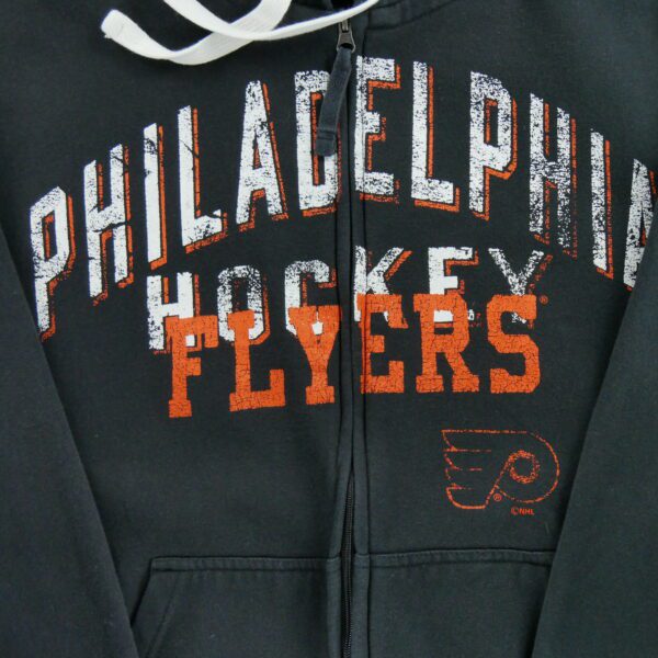 Sweat a capuche homme manches longues noir NHL Motif imprime Col Rond Equipe Philadelphie Flyers QWE0375