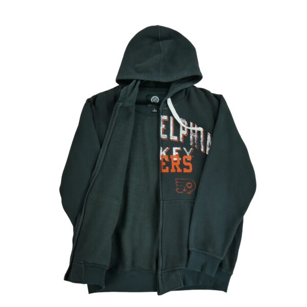 Sweat a capuche homme manches longues noir NHL Motif imprime Col Rond Equipe Philadelphie Flyers QWE0375