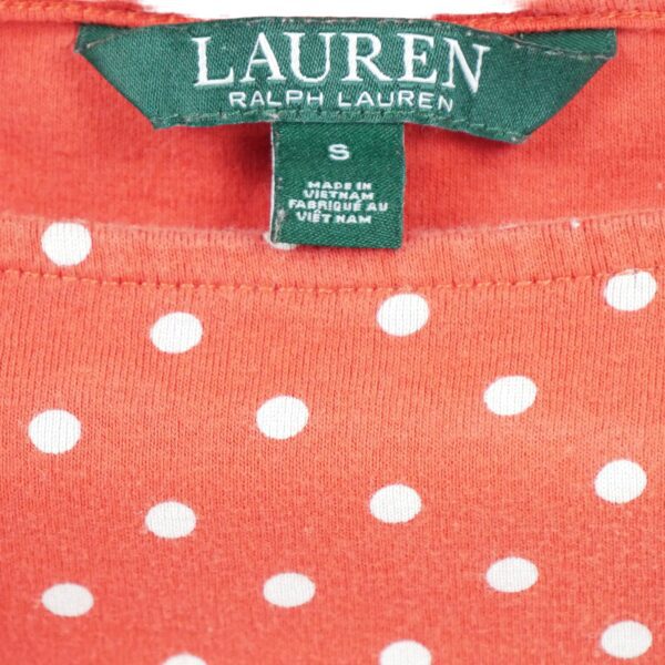 T shirt manches longues femme orange Polo Ralph Lauren Motif a motifs Col Rond QWE1502