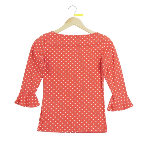 T shirt manches longues femme orange Polo Ralph Lauren Motif a motifs Col Rond QWE1502