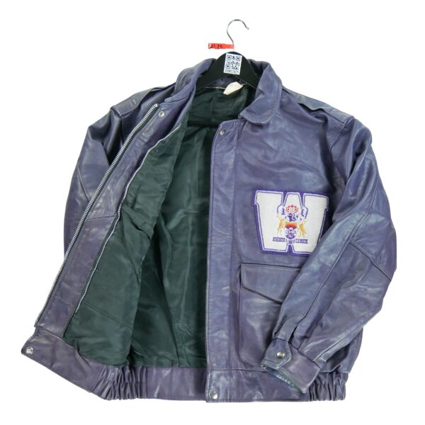 Veste en cuir homme manches longues violet NCAA Col Harrington QWE2425