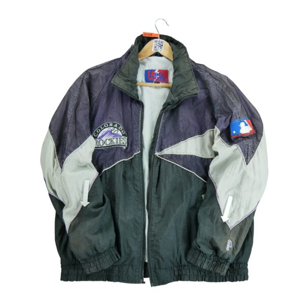 Veste legeres homme manches longues noir Pro Player Motif imprime Col Montant Equipe Rockies du Colorado
