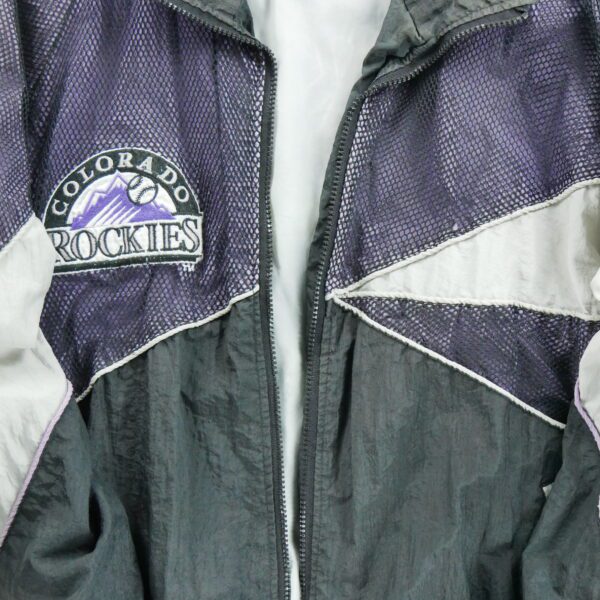 Veste legeres homme manches longues noir Pro Player Motif imprime Col Montant Equipe Rockies du Colorado