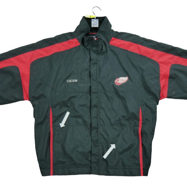 Coupe vent homme manches longues noir NHL Col Montant Equipe Detroit Red Wings