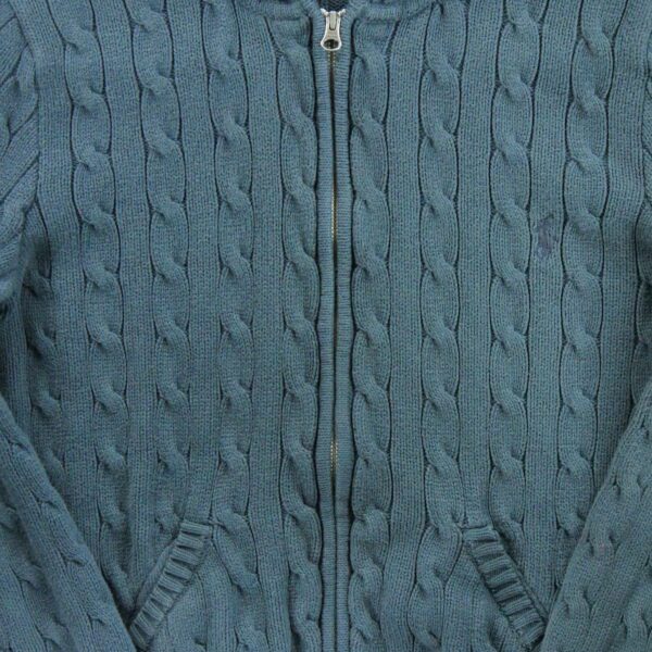Gilet femme manches longues bleu Polo Ralph Lauren Col Montant