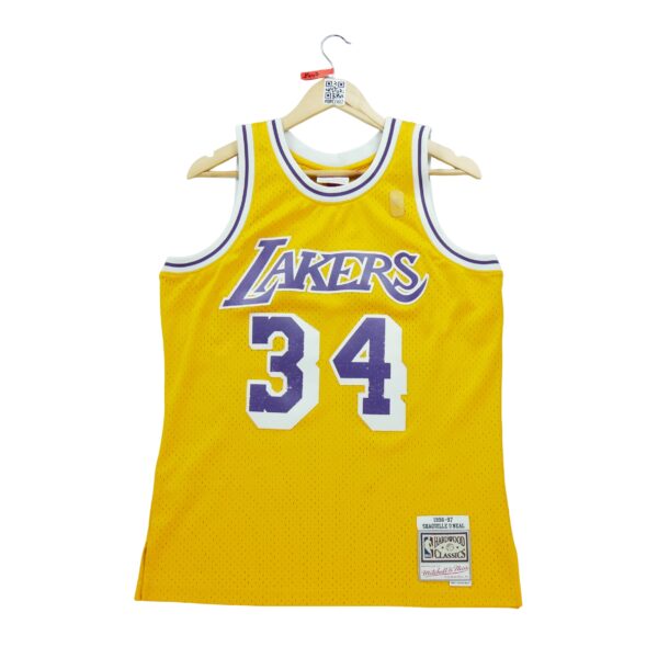 Maillot sans manches homme jaune Mitchell and Ness Equipe Los Angeles Lakers
