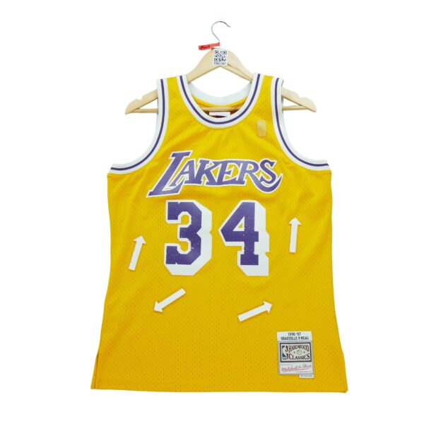 Maillot sans manches homme jaune Mitchell and Ness Equipe Los Angeles Lakers