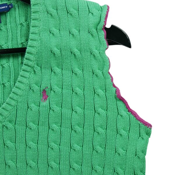 Pull enfant sans manches vert Polo Ralph Lauren Col V
