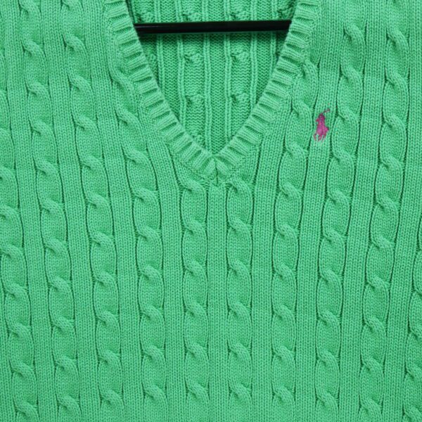 Pull enfant sans manches vert Polo Ralph Lauren Col V