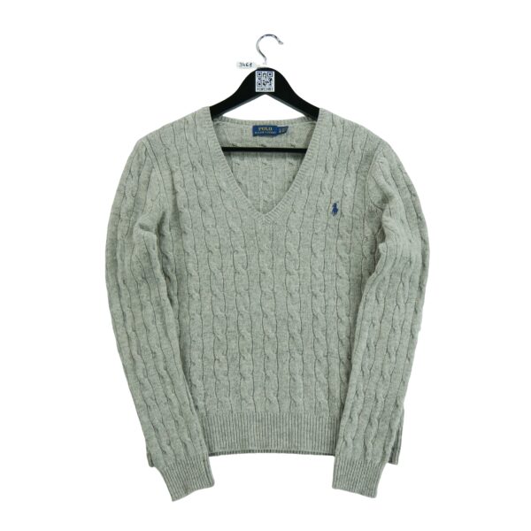 Pull femme manches longues beige Polo Ralph Lauren Col V