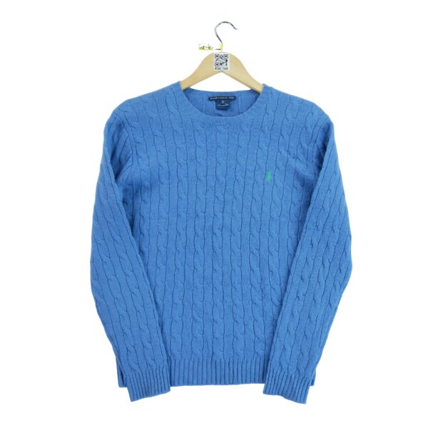 Pull femme manches longues bleu clair Polo Ralph Lauren Col Rond