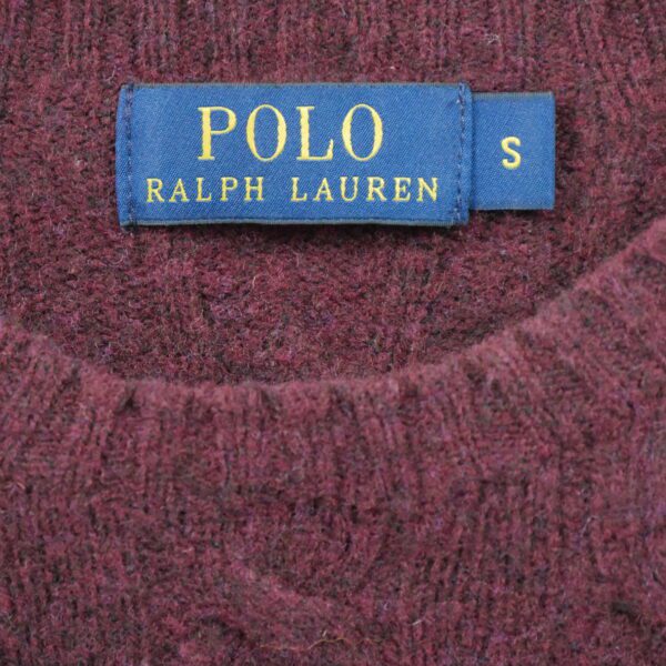 Pull femme manches longues bordeaux Polo Ralph Lauren Col Rond