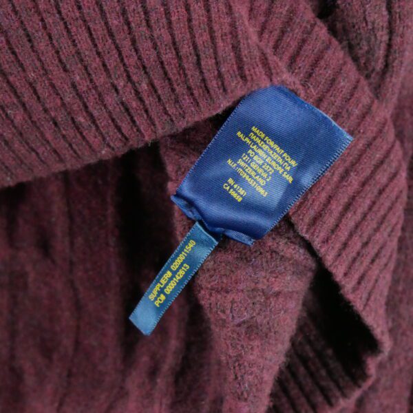 Pull femme manches longues bordeaux Polo Ralph Lauren Col Rond