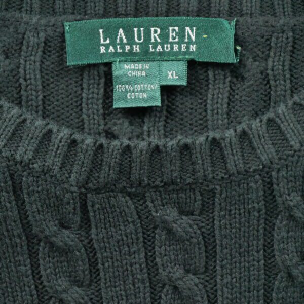 Pull femme manches longues noir Polo Ralph Lauren Col Rond