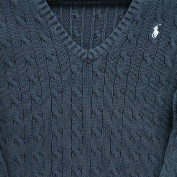 Pull femme manches longues noir Polo Ralph Lauren Col V