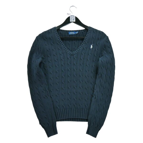 Pull femme manches longues noir Polo Ralph Lauren Col V