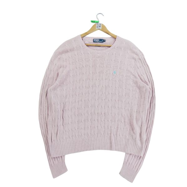 Pull femme manches longues rose Polo Ralph Lauren Col Rond