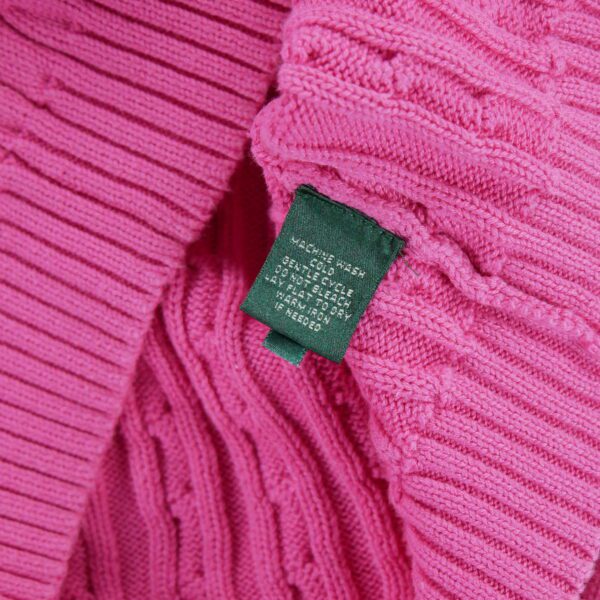 Pull femme manches longues rose Polo Ralph Lauren Col V