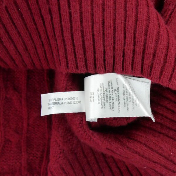 Pull femme manches longues rouge Polo Ralph Lauren Col Rond