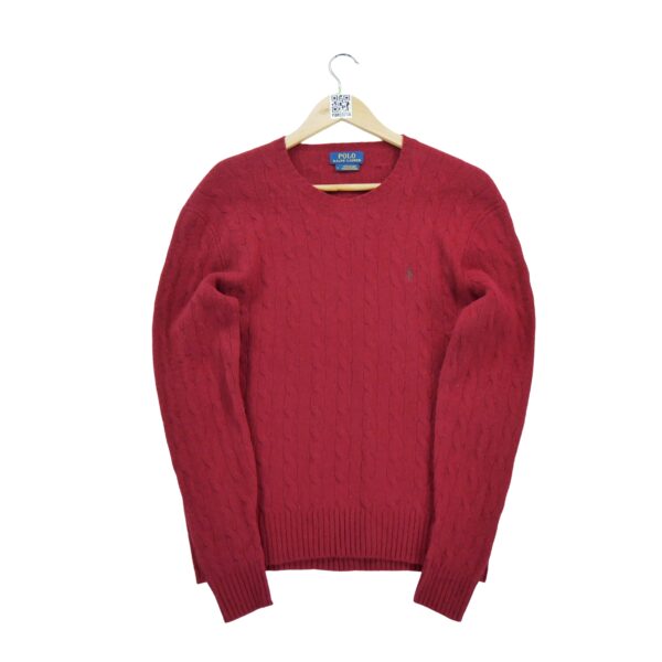 Pull femme manches longues rouge Polo Ralph Lauren Col Rond