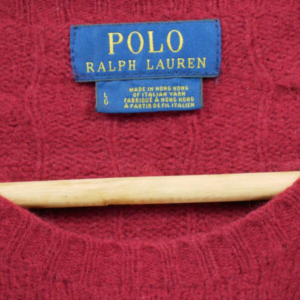Pull femme manches longues rouge Polo Ralph Lauren Col Rond