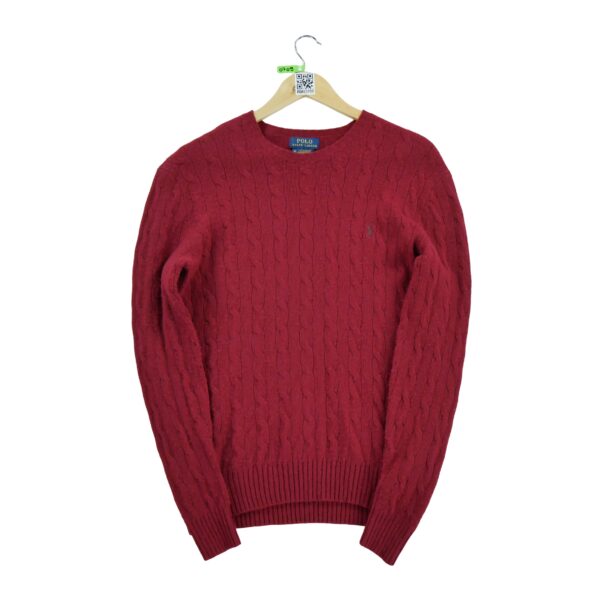 Pull femme manches longues rouge Polo Ralph Lauren Col Rond