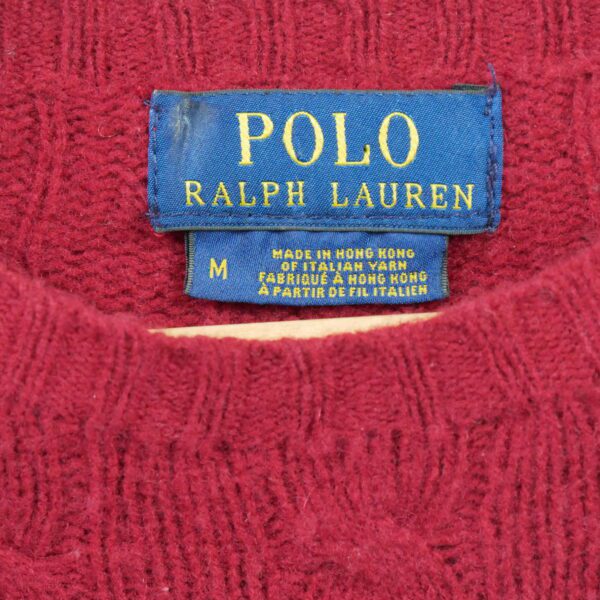 Pull femme manches longues rouge Polo Ralph Lauren Col Rond