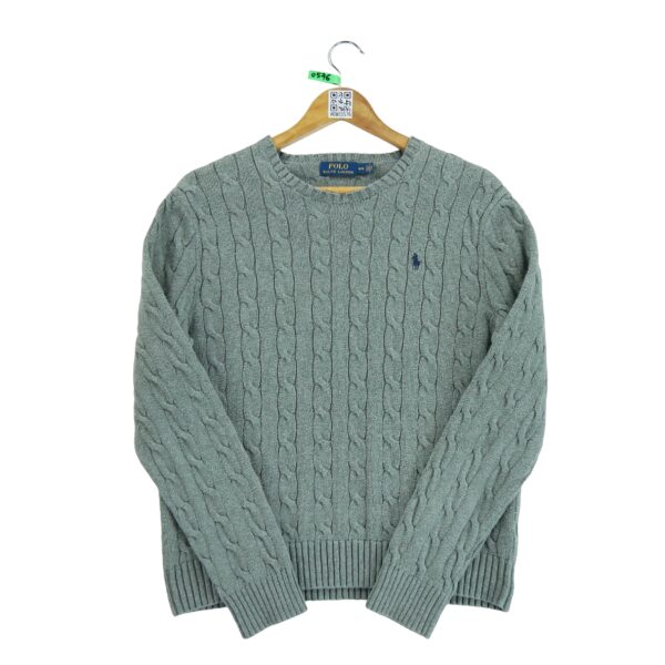 Pull homme manches longues gris Polo Ralph Lauren Col Rond