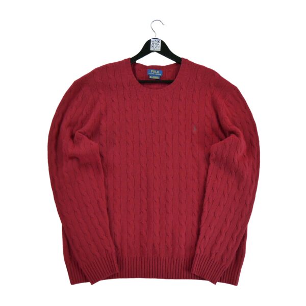 Pull homme manches longues rouge Polo Ralph Lauren Col Rond